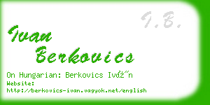 ivan berkovics business card